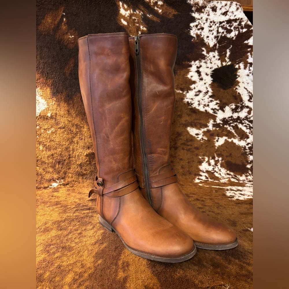 Frye Cognac Melissa Belted Tall